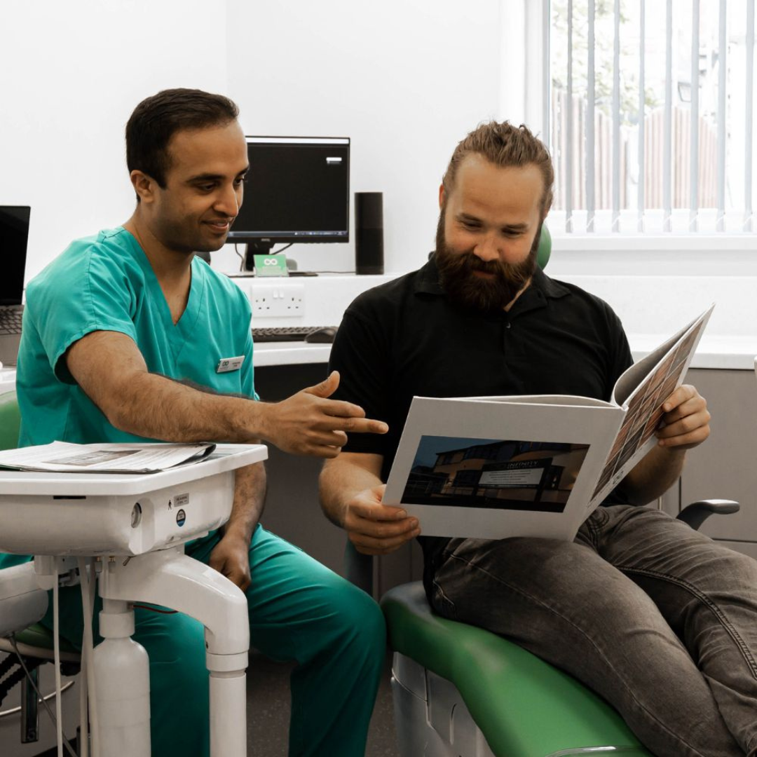 Full Arch Dental Implants Leeds and Harrogate Patient receiving comfortable root canal treatment at Infinity Dental Clinic in Leeds